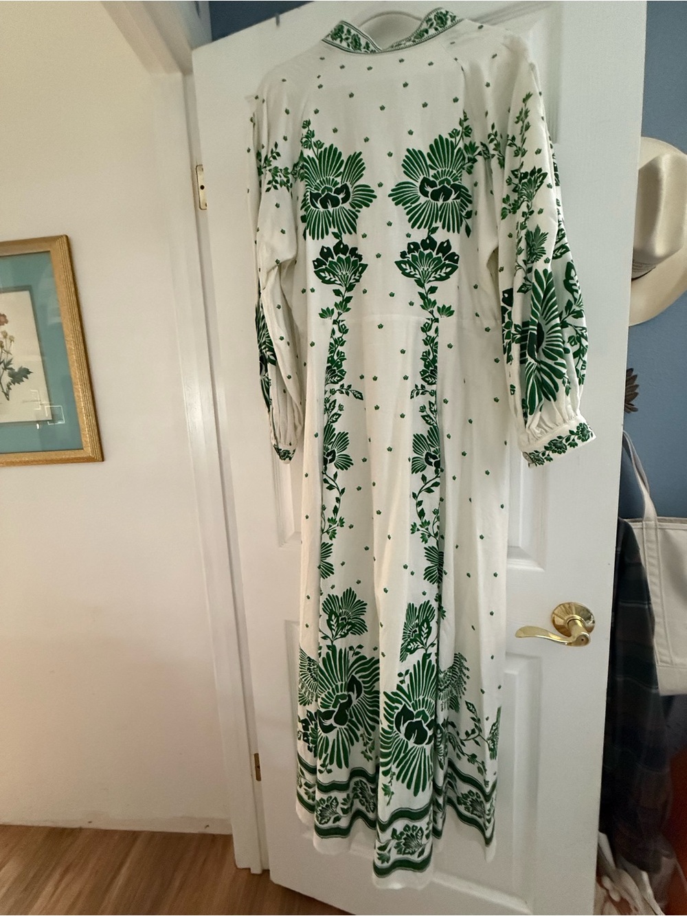 Farm Rio White Maxi Dress with Green Floral Print - Picture 8 of 9